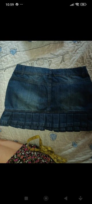 Gonna jeans con balze