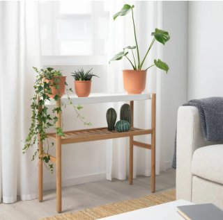 Mesa SATSUNAS Ikea bambú/blanco