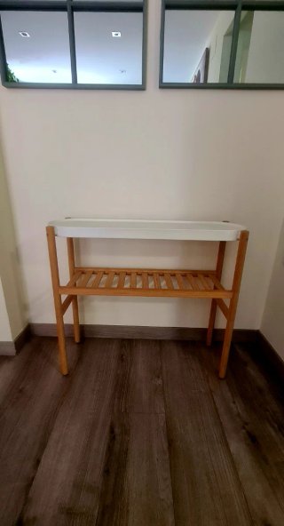 Mesa SATSUNAS Ikea bambú/blanco
