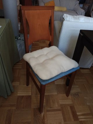 Mesa de comedor madera maciza caoba con sillas