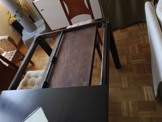 Mesa de comedor madera maciza caoba con sillas