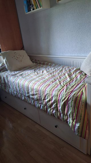 Cama nido blanca 80x200 con cajones
