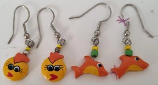 2 pares pendientes infantiles