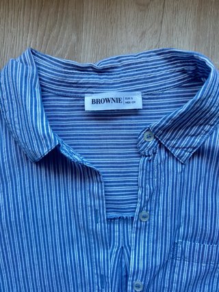 Camisa de rayas azul y blanca talla S