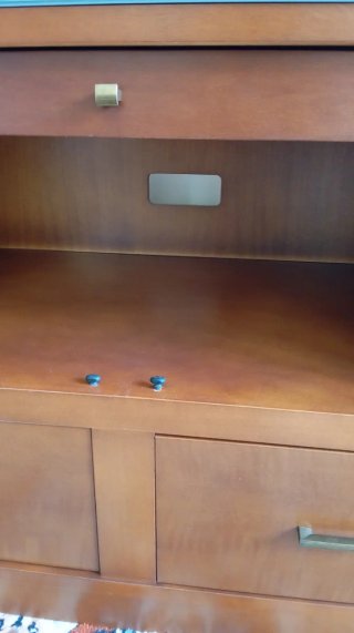 Mueble auxiliar mesa televisión madera y cristal