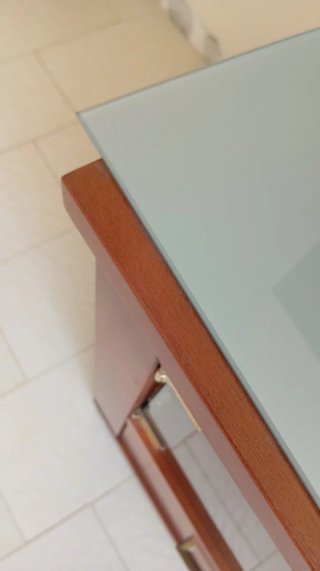 Mueble auxiliar mesa televisión madera y cristal
