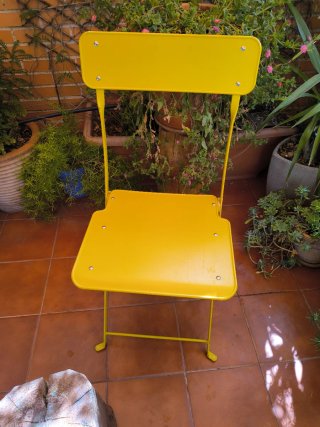 2 Sillas Amarillas Plegables Terraza