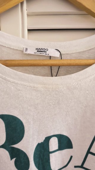 Camiseta Mango algodón y lino L 40 42 44
