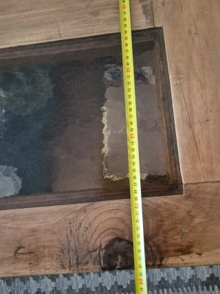 Mesa de centro rústica madera y cristal