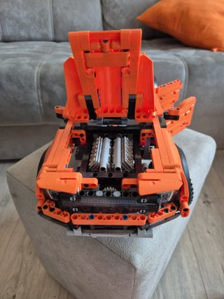Camioneta Ford Raptor tipo Lego Naranja