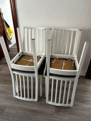 Juego 4 Sillas Ikea Nasinge Blanca Madera