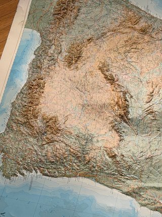 Mapa relieve Península Ibérica y islas 127x88cm
