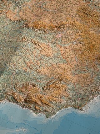 Mapa relieve Península Ibérica y islas 127x88cm