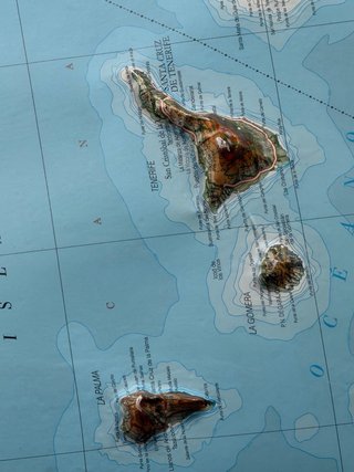 Mapa relieve Península Ibérica y islas 127x88cm