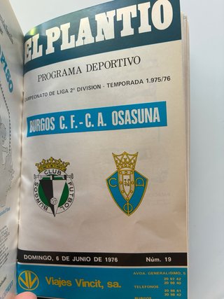 Revista encuadernada El Plantio Clun de Futbol