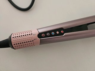 Piastra asciugacapelli, ispirazione Dyson Airstrait, tono ceramica rosa/oro rosa