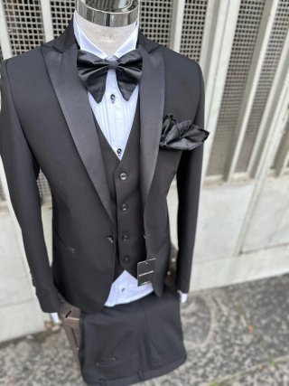 Traje moderno verde y negro