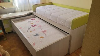 Cama nido con escritorio y cajonera