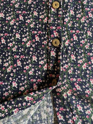 Vestido azul marino floral largo