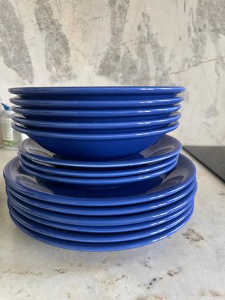 Vajilla Ikea Azul Cerámica