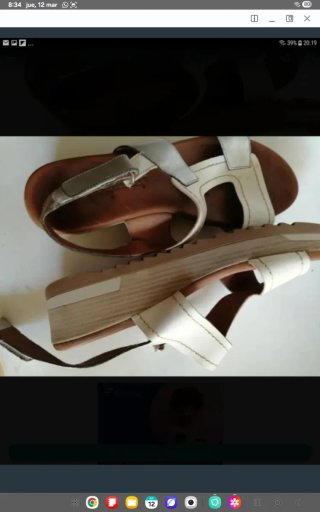 Sandalias cuña blancas y plateadas Talla 38