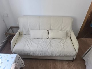 Sofá Cama Beige Tela