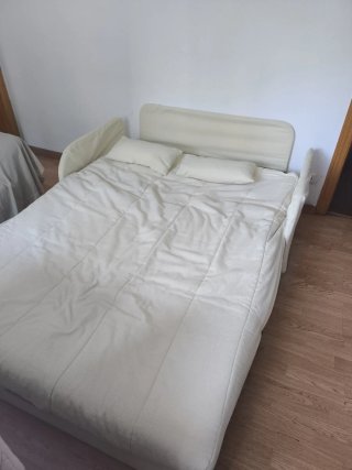 Sofá Cama Beige Tela