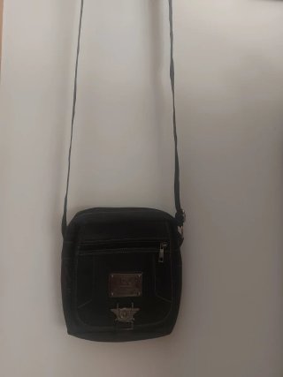 Borsa a tracolla nera da uomo, nuova