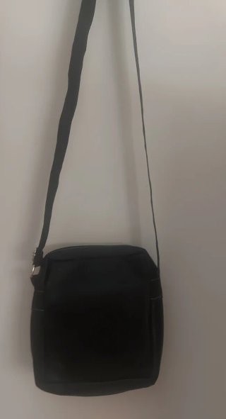 Borsa a tracolla nera da uomo, nuova