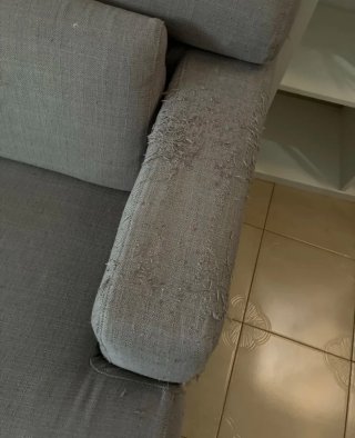 Sofá modular gris de tela