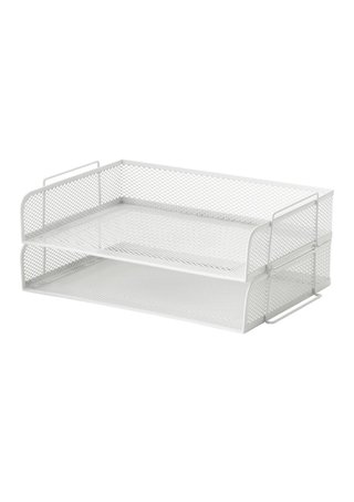 Escritorio de esquina blanco + 4 bandejas a juego