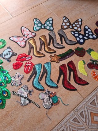 Parches lentejuelas para decorar ropa