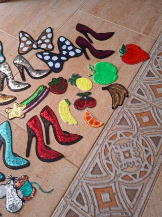 Parches lentejuelas para decorar ropa
