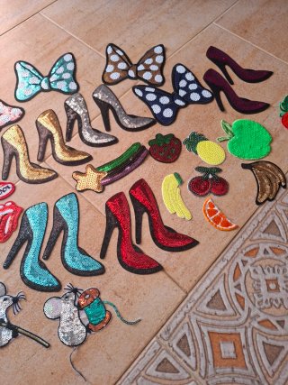Parches lentejuelas para decorar ropa