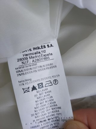 Vestido Zendra de El Corte Inglés Talla M Blanco