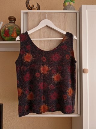 (L) Blusa vintage sin mangas