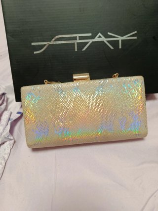 Zapatos dorados y bolso de fiesta STAY talla 40