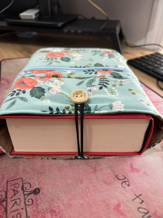Funda libro ebook ipad con bolsillo artesanal