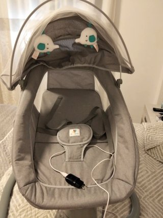Hamaca bebé gris con mosquitera nueva