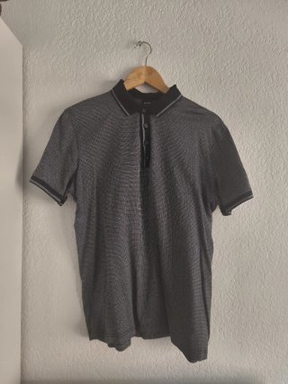 Polo Hugo Boss Talla L Azul y Gris