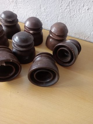 8 Jícaras Antiguas Porcelana Marrón