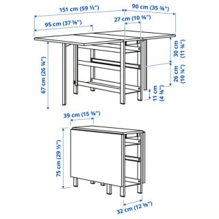 IKEA VIHALS Mesa + 4 sillas blancas