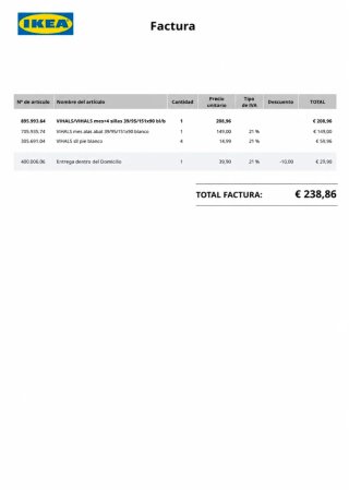 IKEA VIHALS Mesa + 4 sillas blancas