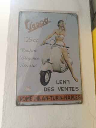 Cartel Vespa 125cc Vintage