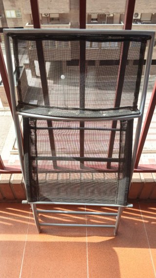 Mesa y 2 sillas terraza cristal y metal