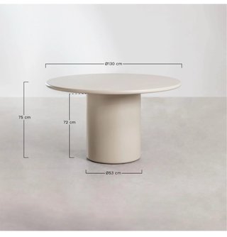 Mesa redonda Sklum greige, topo