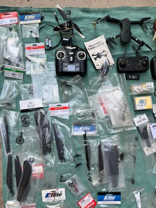 Lote Helicóptero y Drones con Accesorios