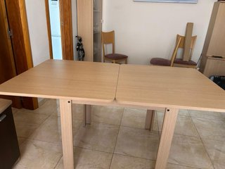 Mesa de comedor de madera 90x90, Extensible a 1,80