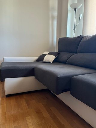 Sofá Chaiselongue Negro y Blanco