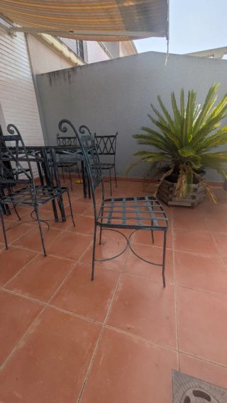 Mesa y 6 sillas de forja